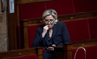 Marine Le Pen, le 7 mars 2018, à l'Assemblée nationale à Paris.
