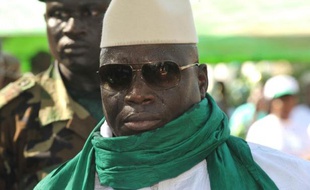 Le président Yahya Jammeh, le 22 novembre 2011 lors d'un meeting politique en Gambie