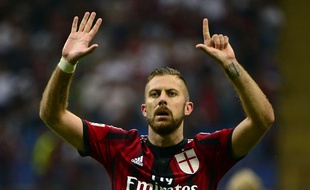 L'attaquant du Milan AC Jérémy Ménez contre le Lazio Rome le 31 août 2014.