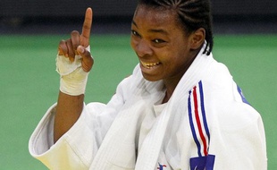 La judoka française Audrey Tcheumeo, lors de sa victoire aux championnats d'Europe d'Istanbul, le 23 avril 2011.