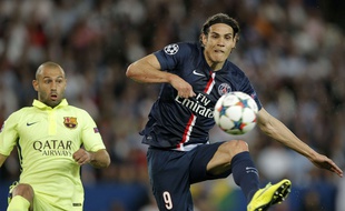 Edinson Cavani lors du quart de finale de Ligue des champions contre le Barça le 15 avril 2015.