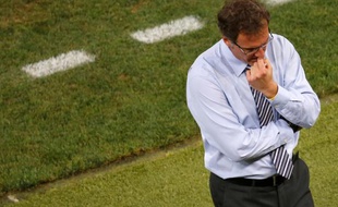 Laurent Blanc, lors de la défaite de l'Equipe de France 2-0 face à l'Espagne lors de l'Euro 2012, le 23 juin.
