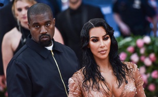 Kanye West et sa femme, Kim Kardashian à New York.