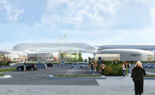 Le projet de zone commerciale Open Sky à Pacé, près de Rennes, tel qu'imaginé par le promoteur immobilier. Un projet qui ne verra jamais le jour.
