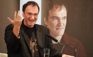 Quentin Tarantino en conférence de presse à Lyon lors du Festival Lumière, le 15 octobre 2013.