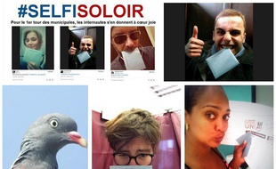Capture d'écran des selfies dans l'isoloir publiés sur Twitter, le 23 mars 2014.