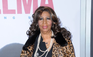 La chanteuse Aretha Franklin à la première de Selma à New York