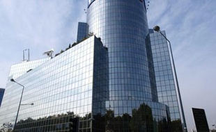 La tour de TF1, au siège de la première chaîne de télévision, à boulogne-Billancourt (Hauts-de-Seine).
