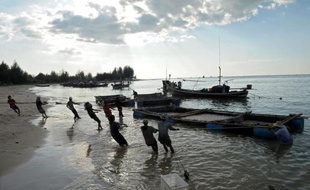 La baie de Ban Nam Khem en Thaïlande en 2004