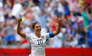 La joueuse américaine Carli Lloyd célèbre son but contre le Japon en finale du Mondial féminin, le 5 juillet 2015.