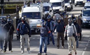 Les policiers de la Brigade anti-criminalité (Bac) ont eu beaucoup de travail mardi à Nantes L.Venance/AFP