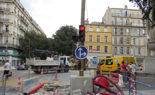 Marseille, le 17 septembre 2014, la filière des travaux publics pourraient perdre 5000 emplois en PACA d'ici 2017.