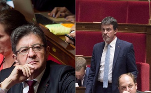 Jean-Luc Mélenchon et Manuel Valls à l'Assemblée nationale, où ils ne sont pas plus amis.