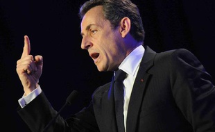 Nicolas Sarkozy lors d'un meeting aux Sables d'Olonne (Vendée), le 4 mai 2012.