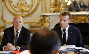 Emmanuel Macron et Gérard Collomb, le 3 août 2018.