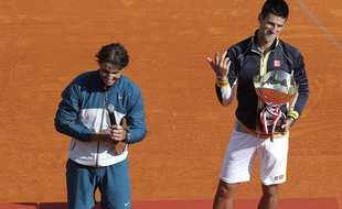 Rafael Nadal, battu par Novak Djokovic, le 21 avril 2013 à Monte-Carlo.