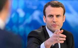 Le ministre de l'Economie, Emmanuel Macron, le 22 janvier 2016 à Davos
