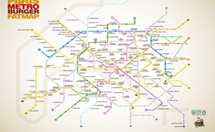En s'inspirant de Thrillist, le site internet FraisFrais sort ce mercredi sa carte du métro des burgers de Paris.