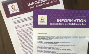 Des exemples de lettres reçues par les habitants de certaines communes de la métropole de Montpellier.