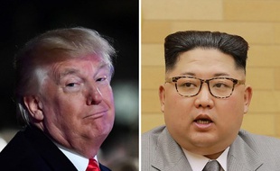 Illustration: Le président américain Donald Trump (G) et le leader nord-coréen, Kim Jong-un (D).