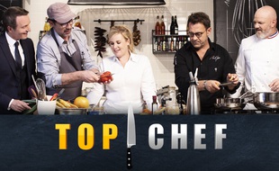 Stéphane Rotenberg et les membres du jury de la douzième saison de « Top Chef »