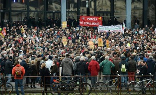 Des opposants au projet d'aéroport de Notre-Dame-des-Landes manifestent à Nantes, le 13 janvier 2016