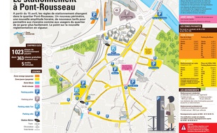 Le nouveau périmètre de stationnement payant dans le quartier Pont-Rousseau-8 Mai.