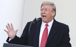 Donald Trump, ici le 26 novembre 2019, est invité à témoigner devant le Congrès dans le cadre de l'affaire ukrainienne.