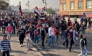 Lors de manifestations à Badgad, ce dimanche.