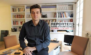 Jean-François Julliard, secrétaire général de Reporters sans Frontières, dans son bureau, le 23 octobre 2008.