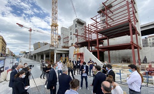 Sur le chantier du futur complexe Iconic, à Nice, ce mardi matin
