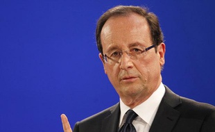 François Hollande, lors de la présentation de son projet à la maison des Métallos, à Paris, le 26 janvier 2012.