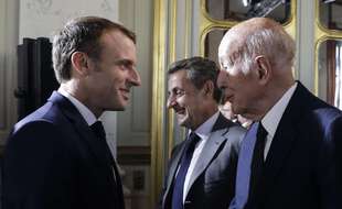 Emmanuel Macron et Valéry Giscard d'Estaing, illustration.
