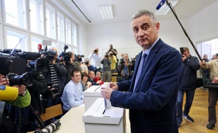 Tomislav Karamarko, leader du principal parti d'opposition croate, le 8 novembre 2015 à Zagreb