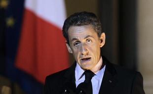 Nicolas Sarkozy, le 1er novembre 2011 à l'Elysée, à l'issue d'une réunion sur la crise grecque.