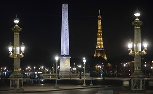 La place de la Concorde à Paris un peu après le couvre-feu, le 17 octobre 2020.