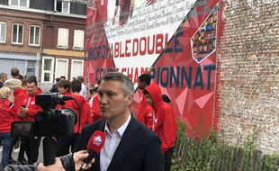 Olivier Létang était présent à l'inauguration d'une fresque sur le Losc à Fives