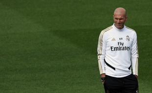 Zinédine Zidane à l'entraînement avec le Real Madrid, le 21 septembre 2019.