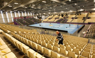 NANTES, le 11/12/2013, le stade indoor fait construit pour accueillir le match de hand Nantes PSG