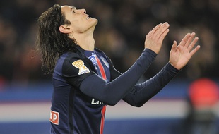 Edinson Cavani lors du match entre le PSG et Lyon le 13 janvier 2016.