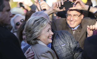 Hillary Clinton après son vote à l'élection présidentielle américaine, le 8 novembre 2016