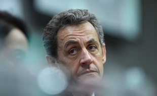 Nicolas Sarkozy lors d'un sommet à New Delhi le 13 avril 2016
