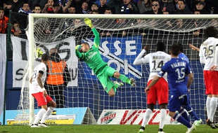 Julian Palmieri inscrit un but lors de la rencontre entre Bastia et le PSG le 10 janvier 2015.