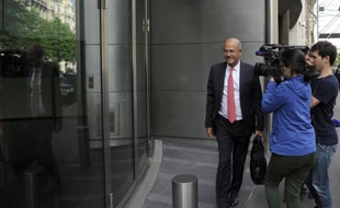 Patrick Kron, PDG d'Alstom arrive au siège du groupe à Paris le 23 juin 2015