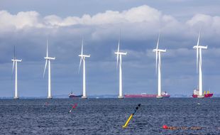 Un parc d'éoliennes «off-shore» en France (illustration).