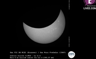 L'éclipse du 20 mars 2015 captée par le CNRS depuis le Pic du Midi.