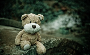 Une peluche abandonnée. Illustration.