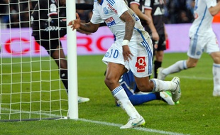 André Ayew buteur avec l'OM contre Reims le 13 février 2015.