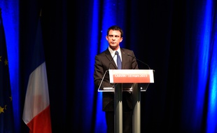 Manuel Valls en meeting à Carvin (Pas-de-Calais), le 18 mars 2015.
