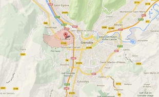 Google Map de Fontaine, en Isère.